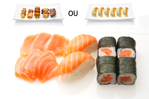 Q4.6 sashimi saumon, 2 sushi saumon, 8 maki saumon